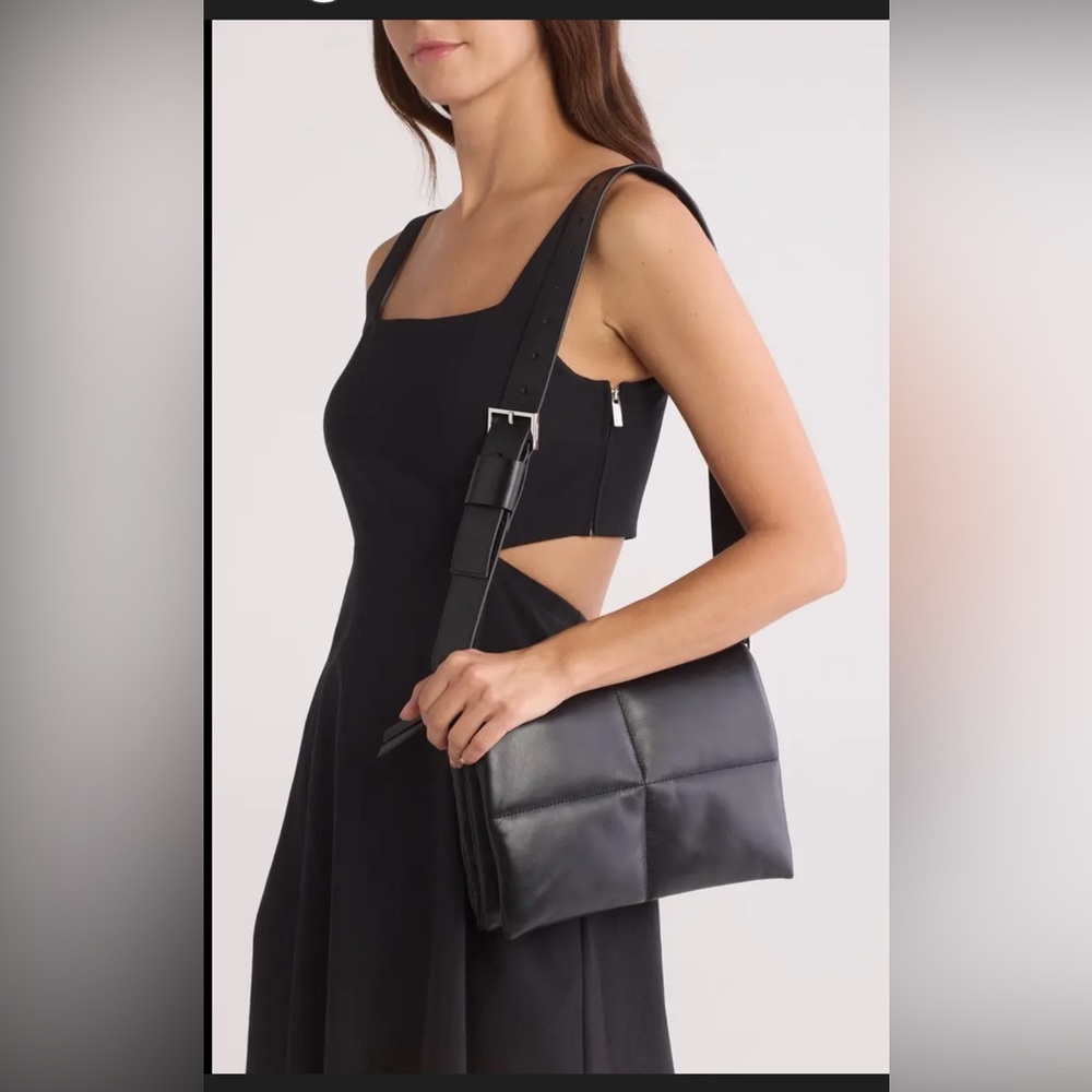 NWT AllSAINTS Vittoria Quilted LeatherShoulder/Crossbody Bag